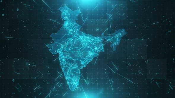 India Map Background Cities Connections 4K