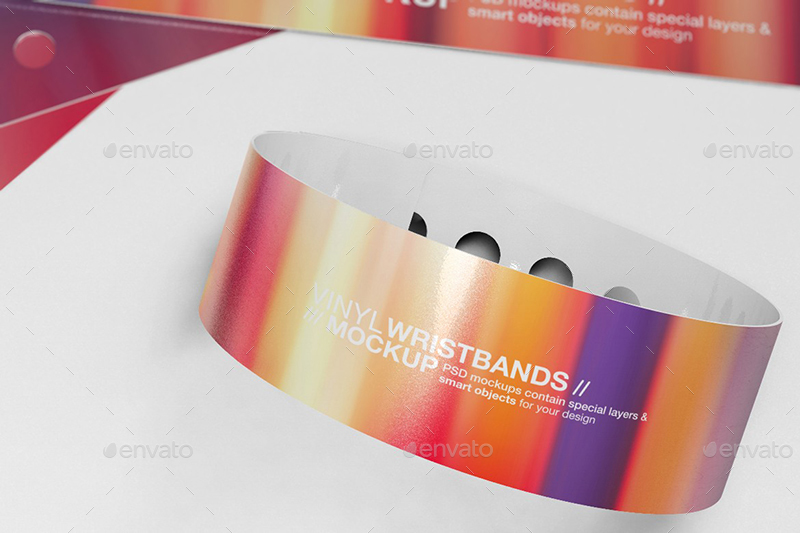 Download Vinyl Wristbands Mockup by Wutip | GraphicRiver