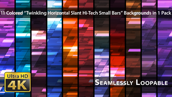 Twinkling Horizontal Slant Hi-Tech Small Bars - Pack 02