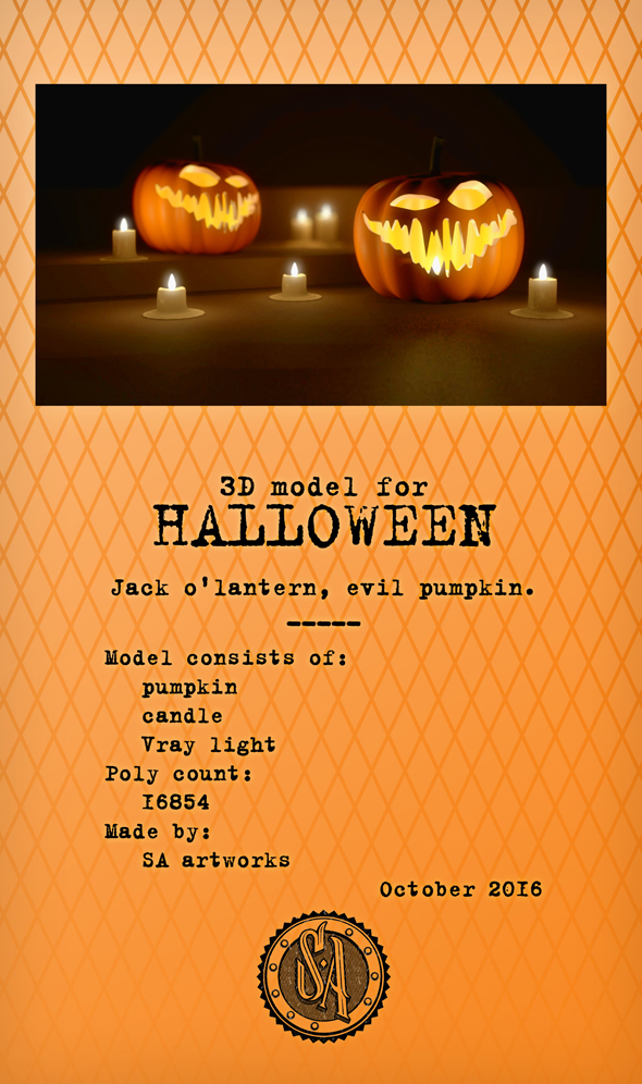 Evil Halloween Pumpkin - 3Docean 18305609