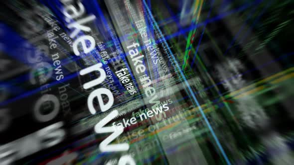 News titles media with fake news and hoax information seamless looped screens alt
