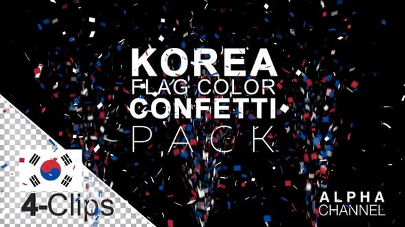 Korea Flag Color Celebration Confetti Pack