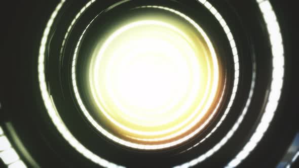 Motion graphic 4K seamless loop of flying into the digital technologic tunnel.