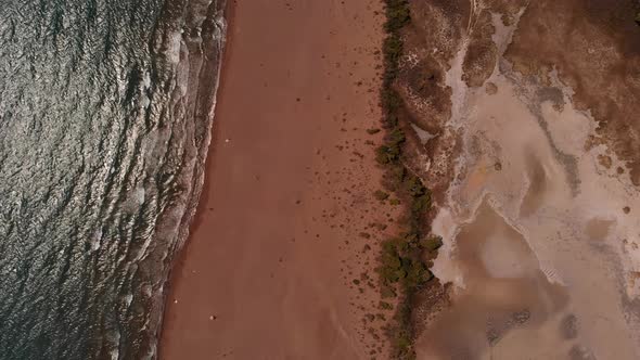 Aerial View of Istuzu Beach Spawning Site of Red Data Book Relict Loggerhead Turtles Caretta Caretta alt