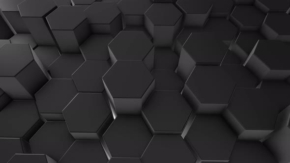 Abstract dark wave hexagonal background animation,