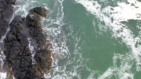 Aerial of Hidden Rocks in the Atlantic Ocean in Donegal alt