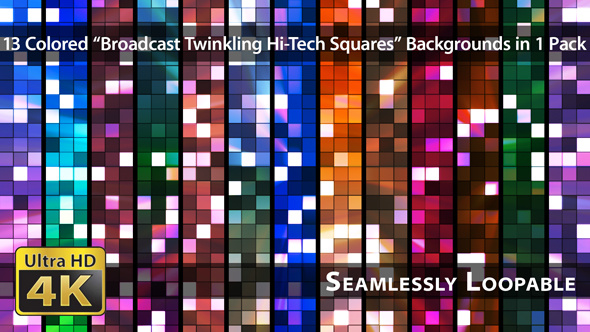 Broadcast Twinkling Hi-Tech Squares - Pack 03