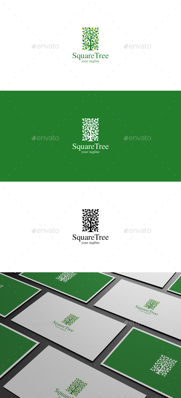 Square Tree Logo - Nature Logo Templates
