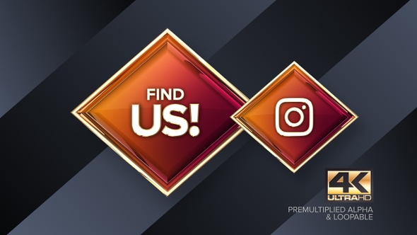 Instagram Find Us! Rotating Sign 4K Looping Design Element alt