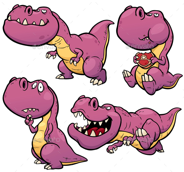 Cute Cartoon Dinosaur - T-rex tyrannosaurus rex. vector illustration.  Download a Free Preview or High Quality … | Tyrannosaurus, Cartoon dinosaur,  Tyrannosaurus rex
