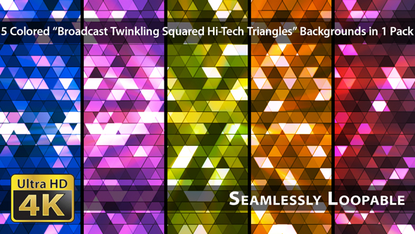 Broadcast Twinkling Squared Hi-Tech Triangles - Pack 01