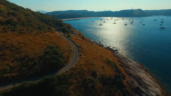 Aerial View. Road To The Beach. Nai Harn. Phuket. Thailand