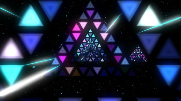 Triangles Pyramids Tunnel and Lights VJ Loop