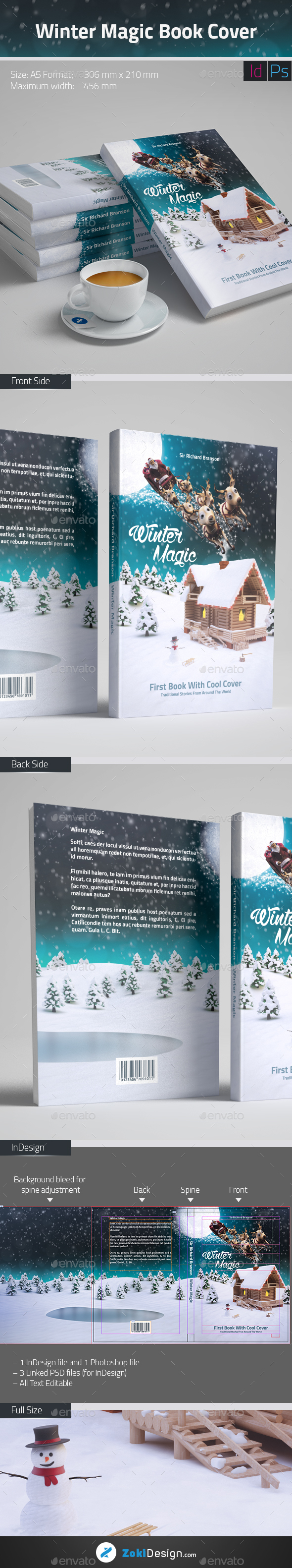 Winter Magic Book Cover Template - Miscellaneous Print Templates