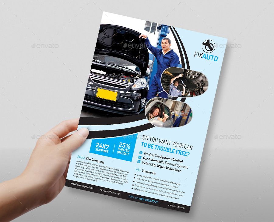 Auto Repair Business Flyer, Print Templates | GraphicRiver