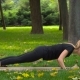 The Girl In Park Doing Yoga - VideoHive Item for Sale