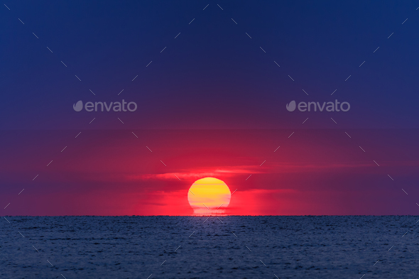 sunrise at sea  - Stock Photo - Images