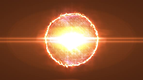 Fire Glowing Magic Sphere on a Black Background Animation alt