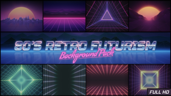 80s Retro Futurism Background Pack