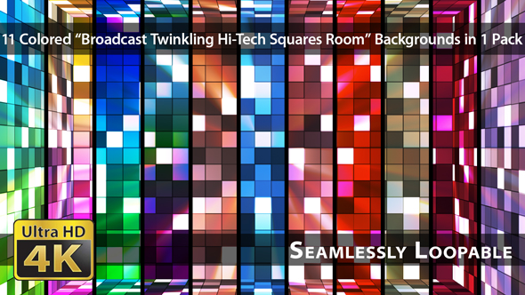 Broadcast Twinkling Hi-Tech Squares Room - Pack 02