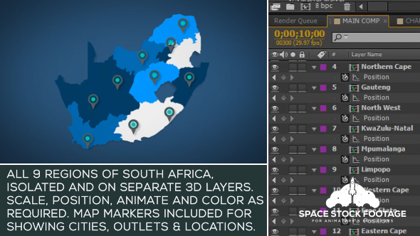 South Africa Map - VideoHive 18328692