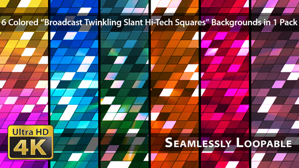 Broadcast Twinkling Slant Hi-Tech Squares - Pack 02