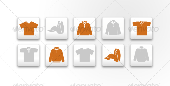 Textile Clothes 5 Icons Pack - Objects Vectors