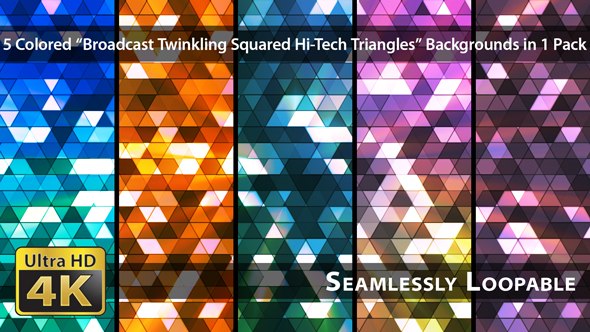 Broadcast Twinkling Squared Hi-Tech Triangles - Pack 02