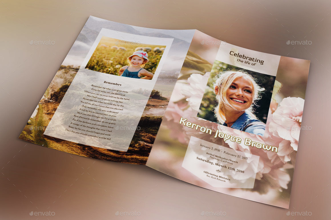 Adventure Large Funeral Program Template, Print Templates | GraphicRiver