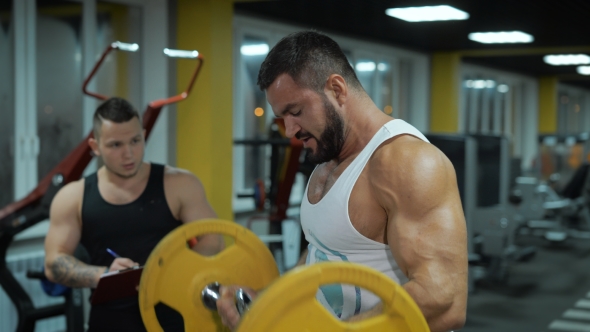 Muscular Man Lift Weitghts At The Gym, Stock Footage | VideoHive