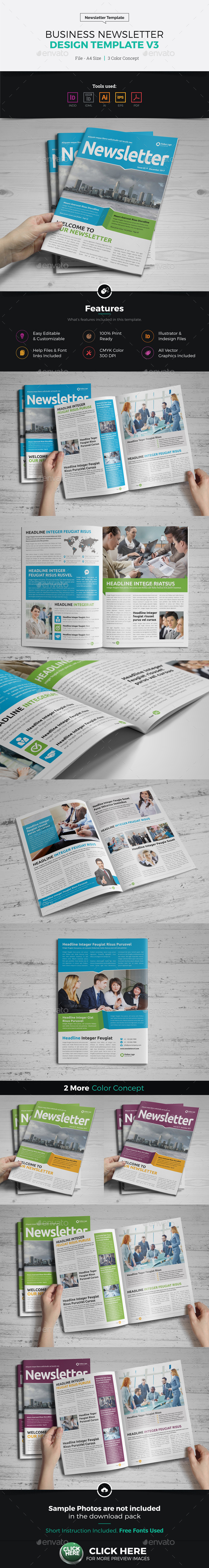 Newsletter Design Template v3 - Newsletters Print Templates