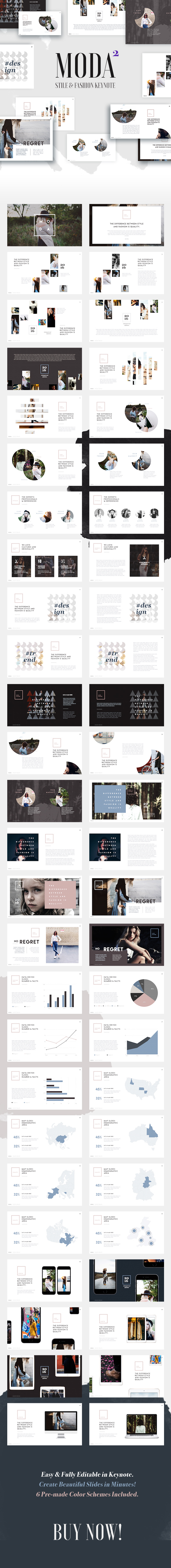 Moda 2 - Fashion & Style Keynote Template - Keynote Templates Presentation Templates