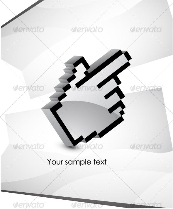 Computer cursor on metal surface - Technology Conceptual