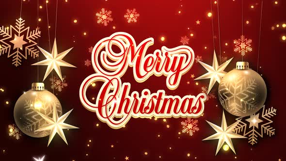 Merry Christmas Golden Hangings Loop Background 4k alt