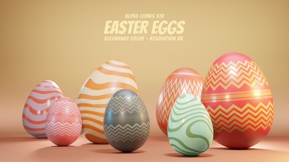 Easter Eggs Color 3D Background alt