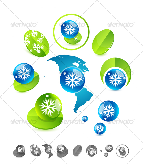 Winter "Green" vector design elements - Nature Conceptual