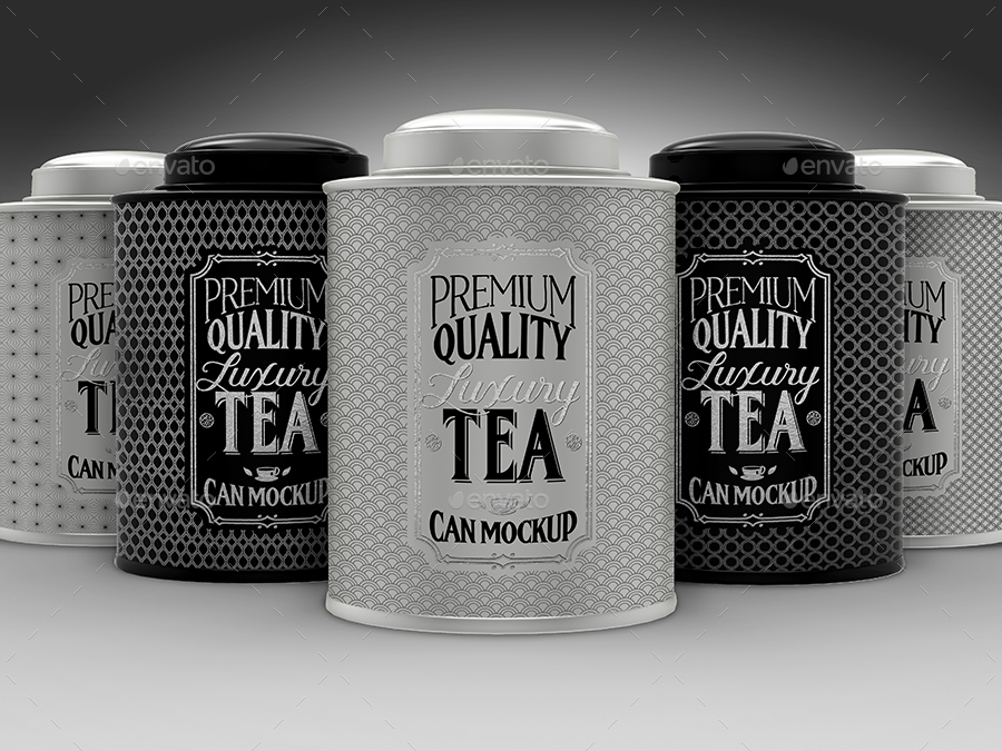 Download Round Luxury Tea Tin Cans Packaging Mock Ups by ina717 | GraphicRiver