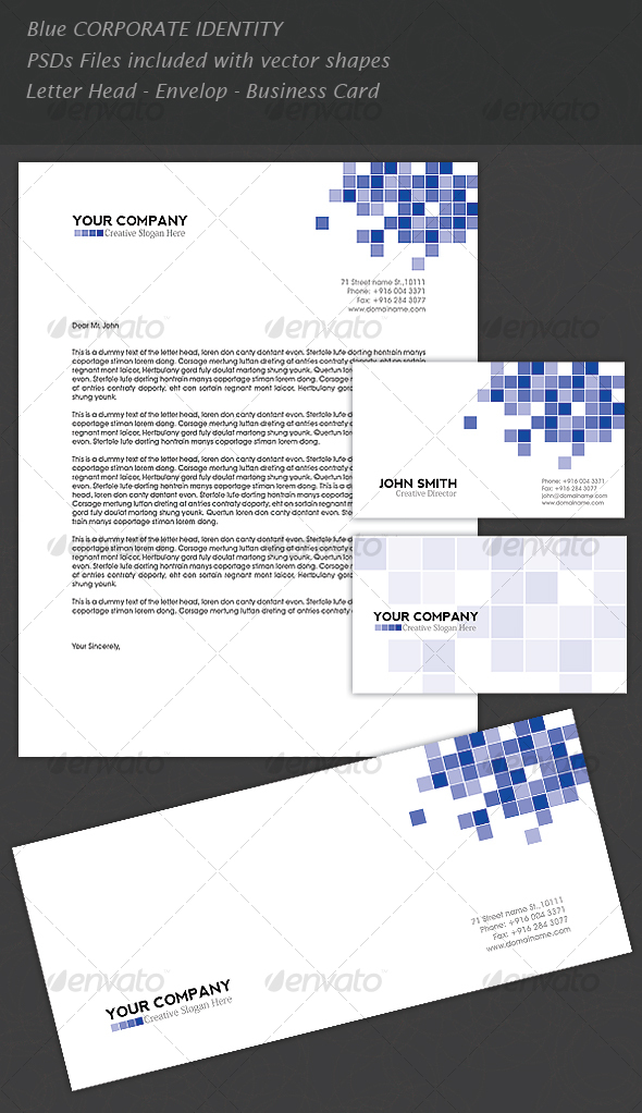 Blue CORPORATE IDENTITY - Miscellaneous Print Templates