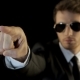 Man Dressed Like Security Points His Forefinger - VideoHive Item for Sale