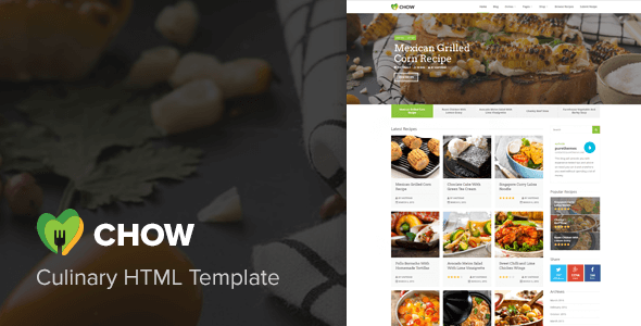 Chow - RecipesFood - ThemeForest 9711524