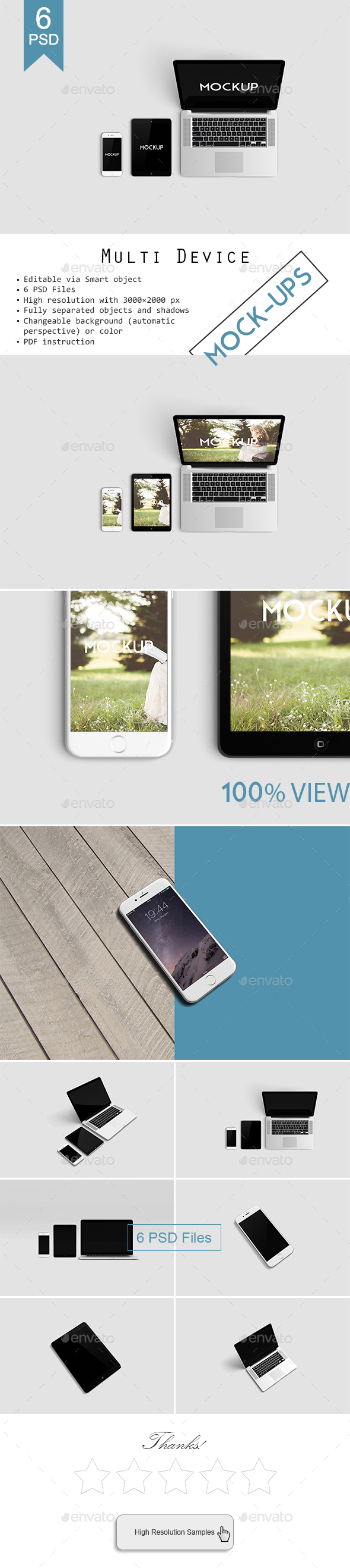 Multi Devices Responsive Website Mockup - Displays Product Mock-Ups