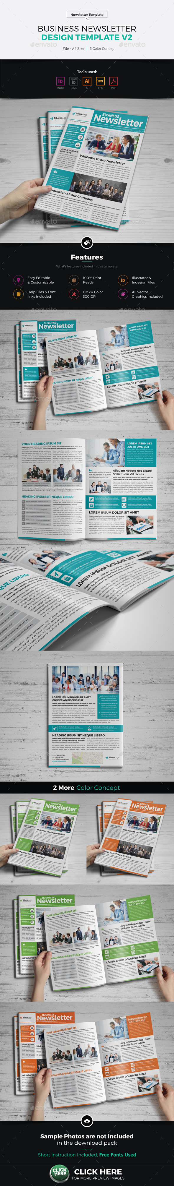 Newsletter Design Template v2 - Newsletters Print Templates