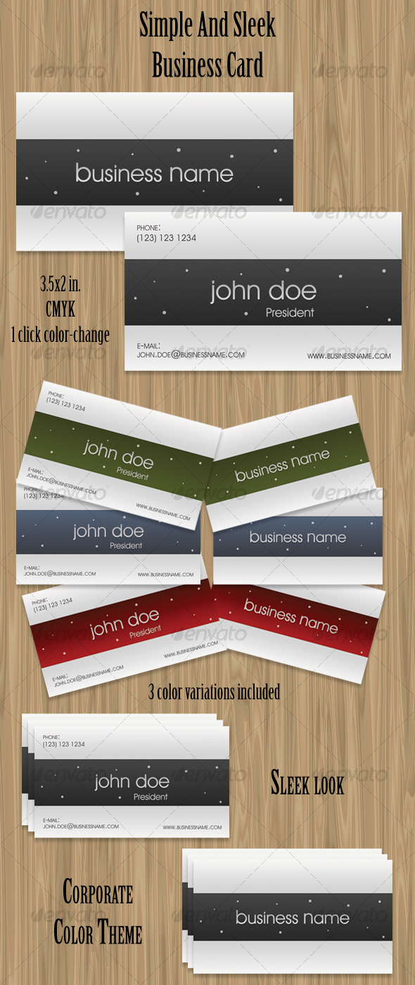 Simple And Sleek Business Card - Corporate Business Cards