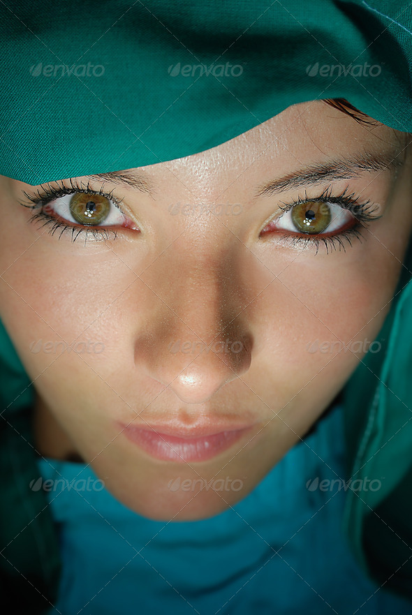 plastic surgery tretment concept with young woman - Stock Photo - Images