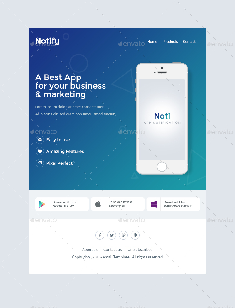 Notify Notification Email Template Psd By Kalanidhithemes Graphicriver It Notification Email Template