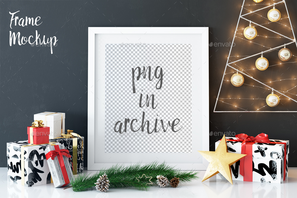 Christmas Frame Mockup by Feverik | GraphicRiver