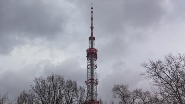 Communications Tower With Cloud