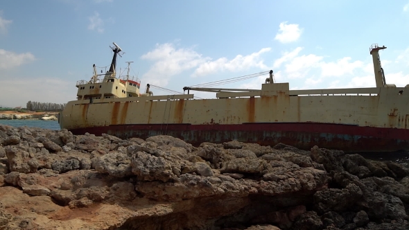 Edro III Wreck Ship Of In Pegeia , Cyprus