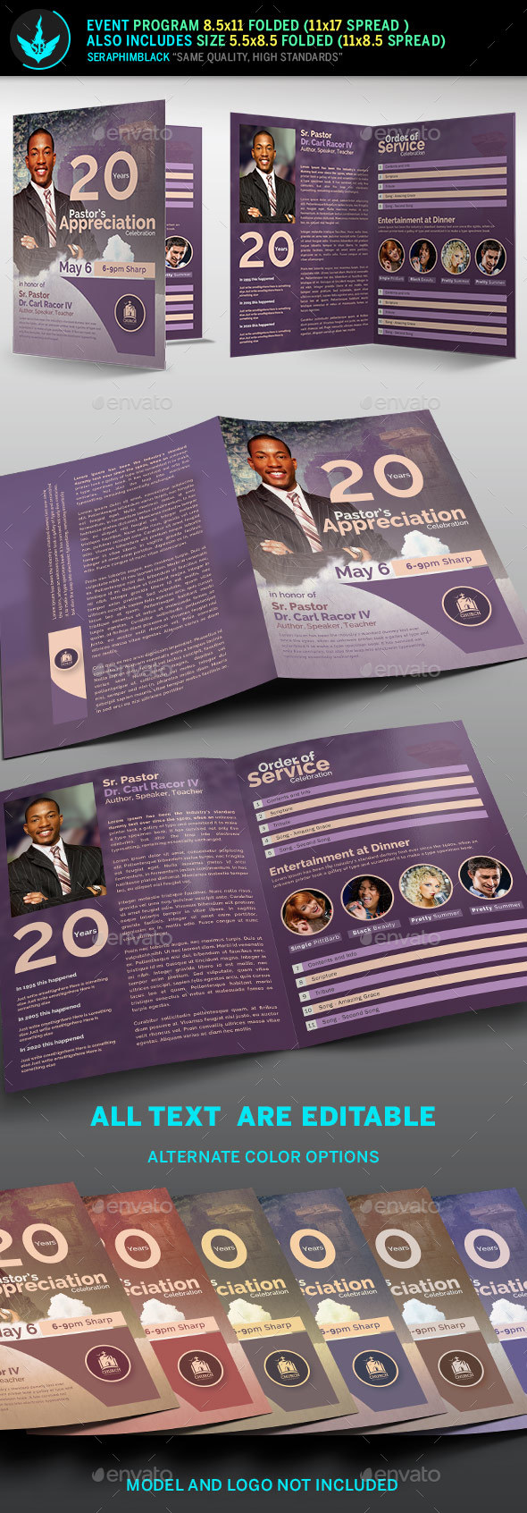 Modern Pastors Appreciation Program Template 2 By Seraphimblack