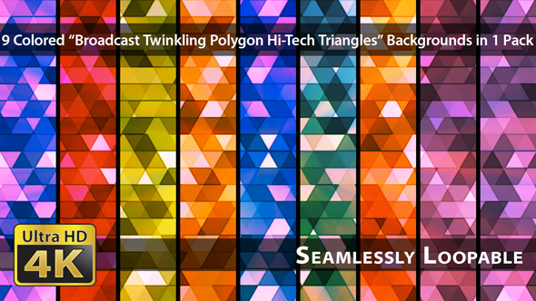 Broadcast Twinkling Polygon Hi-Tech Triangles - Pack 01